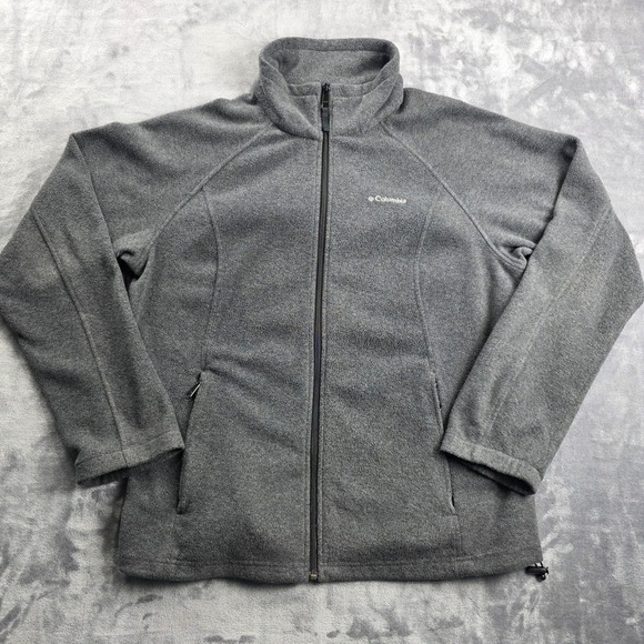 Columbia Other - Columbia Fleece Jacket Mens XL Gray Full Zip Mock Neck‎ Raglan Outdoor Layer
